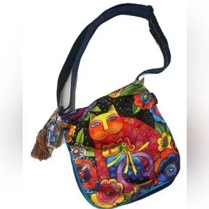 Laurel Burch Crossbody Bag “Mother Daughter in Flowers” artwork